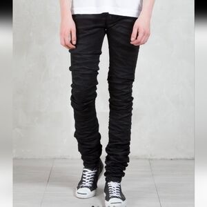 ♤ Diesel Black Gold Extra Long Type 2614  Black Stretch Skinny Jeans Size 25